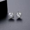 Brincos Jinse Coração de Pêssego Amor Conjunto de Cobre Brincos de Zircônia Estilo Coreano Feminino Simples para o Trabalho Cor de Nicho Brincos de Cristal