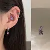 Colección de Pendientes de Hueso del Oído Morado de Ensueño Pendientes de Zirconia Pendientes Planos Espirales de Titanio Médico para el Hélice Pendientes de Hueso del Oído Morados