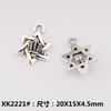Accesorios de Joyería de Aleación DIY Estrella de Cinco Puntas Calada Estrella Sólida Colgante Pulsera Collar Ropa Aretes Colgante