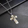 Joyería Lele Estilo Europeo y Americano Colgante Hip-Hop de Moda para Hombre Cruz de Goteo de Aceite Empalmada de Tres Capas Collar de Moda Personalizado para Hombre