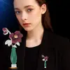 Lujo Ligero Sensación de Alta Gama Verde Estilo Nacional Jarrón de Calcedonia Broche Más Vendido Ramillete Corsage Pin Accesorios para Ropa Qipao