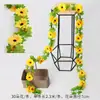 Enredadera de Flores Artificiales de Rosa Zarcillo Colgante de Pared Enroscada Cubierta Decorativa para Tubería de Agua de Aire Acondicionado Sala de Estar Techo Planta de Plástico