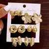 Joyería de Oreja de Venta Caliente Transfronteriza Europea y Americana Metal Geométrico Flor de Amor Set de Pendientes para Mujer Accesorios de Pendientes de Gama Alta