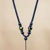 Cordón Tejido Hecho a Mano de Oro y Jade para Colgante de Mujer, Cordón para Collar con Colgante de Ágata de los Doce Signos del Zodiaco para Hombre