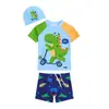 Dropshipping de moda praia infantil para meninos, com tema de desenho animado, para bebês e meninos pequenos, maiô de duas peças de secagem rápida