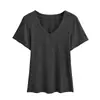Diseño Puro Estilo Lujuria Hombro Derecho Manga Corta 2024 Nuevo Verano Cintura Fruncida Cuello en V Manga Corta Ajustada Sexy Camiseta para Mujer