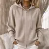 Sudadera con cremallera y punto gofre nuevo europeo y americano Cárdigan para mujer Otoño Invierno Estilo perezoso holgado Abrigo suéter de color liso