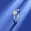 Anillo Abierto Popular de Imitación Moissanita Xiaohongshu Douyin Transmisión en Vivo Anillo de Transmisión Femenino Pt950 Ocho Corazones y Ocho Flechas