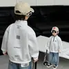 Sudadera para niño, colección primavera/otoño, nuevo estilo 2026, top infantil casual y elegante, prenda base de media cremallera estilo coreano