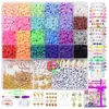 Kit de fabricação de pulseiras de argila de 24 grades transfronteiriças europeias e americanas Kit de fabricação de pulseiras de contas coloridas de 3 mm e 23 cores Kit de joias faça você mesmo