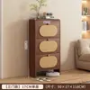 Armário de Sapatos Rattan Fino Estilo Vintage com Tampa Flip-Top para Entrada de Casa, Modelo Novo 25, Armário Popular para Hall de Entrada com Sapateira Integrada Cor Madeira Maciça