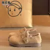 Couro Genuíno Solado Grosso Slip-on Forro Quente Sapatos Birkenstock Mocassins Femininos 2026 Inverno Novo Birkenstock Peludo Sapatos de Algodão