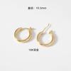 Aretes accesorios al por mayor chapados en oro de 18 quilates alto color versión coreana de C con forma de nariz de cerdo hueco con aro para la oreja se pueden colgar aretes aretes