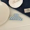Presilha de Cabelo de Acetato Elegante Coreana Estilo Creme com Bolinhas Média Pinça de Cabelo Pinça Tubarão Grampo para Meio Preso Acessório de Cabelo Presilha de Cabelo