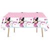 Suministros de Decoración para Fiesta de Cumpleaños con Tema de Minnie Rosa, Traje de Vajilla Desechable, Bandera para Colgar