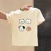 Camiseta de Manga Corta de Algodón para Hombres, Mujeres y Niños, Verano 2026 Casual Versátil Estampada Cuello Redondo Holgada Ropa para Niños Comercio Exterior