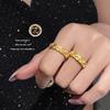 2025 Nuevo Producto Estilo Mid-Century Anillo Trenzado Apertura Ajustable Oro Antiguo Retro Francés Sentido de Alta Gama