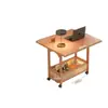 Mesa de Centro Lateral Móvil Madera Maciza Vintage Carrito Pequeño Gabinete Lateral para Sofá de Sala de Estar con Ruedas Apartamento Pequeño Mesa Plegable