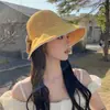 Chapéu de Pescador Casual com Laço Grande de Novo Estilo para Mulheres, à Prova de Vento de Verão, Versátil, Proteção Solar, Proteção UV, Chapéu de Sol