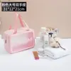 Bolsa de Cosméticos Fosca em PVC, Necessaire Simples de Grande Capacidade, Necessaire Portátil à Prova d'Água, Bolsa de Armazenamento Portátil para Viagem