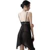 Tamanho Grande Nova Lingerie Sexy Tule Transparente Renda Transparência Conjunto Liganight com Suspensório Pijama Tentação Sexy 1086