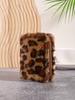 Monedero Nuevo de Felpa Transfronterizo, Cartera de Moda con Estampado de Leopardo, Bolso Sencillo de Nicho, Fabricante de Tarjetero Peludo