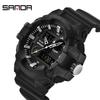 Reloj para Hombre SANDA/SANDA de Doble Pantalla Movimiento Japonés Calendario Luminoso Reloj Deportivo para Hombre 780