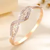 Pulsera Coreana de Moda Nueva con Calados y Circonitas Completas para Mujer, de Venta Caliente Transfronteriza, con un Toque Sencillo y de Alta Gama