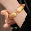 Pulsera redonda abierta de estilo europeo y americano transfronterizo cepillada, con un diseño exagerado y único, una pieza de joyería moderna y a la moda para mujer