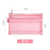 Estojo Simples de Dupla Camada Bolsa de Malha Transparente Grande Capacidade Bolsa para Exames Bolsa para Armazenamento de Papelaria Nylon Escritório A6 Bolsa para Notas