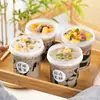Tazas Agrupadas de Gelatina de Hierbas, Yogur, Frascos de Té con Leche de Pera Horneada, Pudín, Postres de Agua de Azúcar con Frutas, Cajas de Empaque para Helados