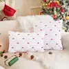 Funda de Almohada Navideña de Felpa Transfronteriza Bordado de Lazo Árbol de Navidad Almohada Decoración Navideña Cojín de Sofá Funda de Cojín