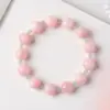 Nuevo Pulsera de Cuentas de Morganita Rosa para Mujer, Fresca y Dulce Pulsera de Jade de Cuarzo Verde Claro Joyería al por Mayor