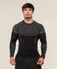 Onyx/x5 Esportes Americanos Fitness Masculino Manga Longa Casual Respirável Justo Manga Longa Casual Corrida Tubarão