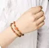Pulseira Cook Círculo Duplo 6mm com Ágata Vermelha do Sul Gelo-Claro Minimalista Criativo Pulseira de Contas Budistas Joias para Atacado