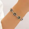 Collar y Pulsera de Acrílico Irregular con Colgante de Diamante Negro de Lujo Ligero Transfronterizo Europeo y Americano para Mujer Otoño e Invierno