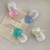 Pinza para el pelo de acetato con forma de corazón transparente y purpurina fina coreana, Lazo para el pelo de corazón con diamantes brillantes lindos, Accesorio para el pelo dulce versátil de verano