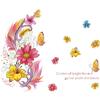 Fanxi FX-B118 - Pegatinas decorativas de pared con plumas de colores y flores de dibujos animados para la entrada del dormitorio infantil