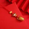 Pingente de Celular de Balde Dourado de Liga Pendente para Bolsa de Celular Corrente de Chaveiro de Carro Exquisite Corrente de Corda Estilo Chinês