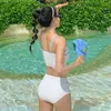 Ins Coreano 2025 Nuevo Traje de Baño para Mujer Dividido Pecho Pequeño Sexy Cintura Alta Cubriendo Vientre Aspecto Adelgazante Venta al por Mayor Trajes de Baño para Vacaciones