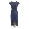 Vestido de Noche Gatsby S-4XL, Vestido sin Mangas con Lentejuelas y Borlas, Vestido Retro de Película Europea y Americana de los Años 20