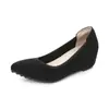 Zapatos de Frijol que Aumentan la Altura Interior Zapatos de Trabajo de Azafata Primavera y Otoño Zapatos de Trabajo Profesionales Negros Cómodos Suela Suave Zapatos de Cuña para Hotel Mujeres