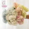Simulación Primavera 5 Tenedores Hortensia Ramo Pequeño Flor Hortensia Boda Arreglo Floral Boda Flor de Seda Sala de Estar Decoración con Flores Venta al por Mayor de Flores