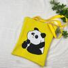 Bolsa de Tricô Ins Desenho Panda Feminina Moda para Carregar na Mão Grande Capacidade Bolsa de Ombro Bolsa Transversal Bolsa