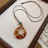 Nuevo Collar con Colgante Geométrico de Resina Tinta China Estilo Étnico Retro Cadena para Suéter Collar de Moda con Sentido de Diseño de Nicho