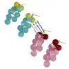 Pendientes de Uva de Verano Claros y Coloridos 2025 Nuevos Populares Únicos Hermosos Transparentes Fruta Nicho Pendientes