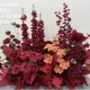 Nuevo estilo de arreglo floral de piso grande para bodas, producto terminado de flor de seda artificial, fila de flores decorativa, decoración de pasillo de escenario T, arte floral de boda