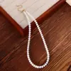Colar de pérolas de água doce naturais moda feminina corrente clavícula barhaoke design de nicho colar de ouro 14K corrente de suéter