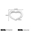 Colgante hueco pulido en forma de corazón, joyería DIY de acero inoxidable para collares y pulseras, accesorios hechos a mano, colgante que no se decolora