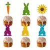 Decoración de Pastel de Pascua Transfronteriza Creativa Colorida Conejo Zanahoria Tarjeta para Insertar Pascua Tarjeta Grande para Insertar Suministros para Pastel